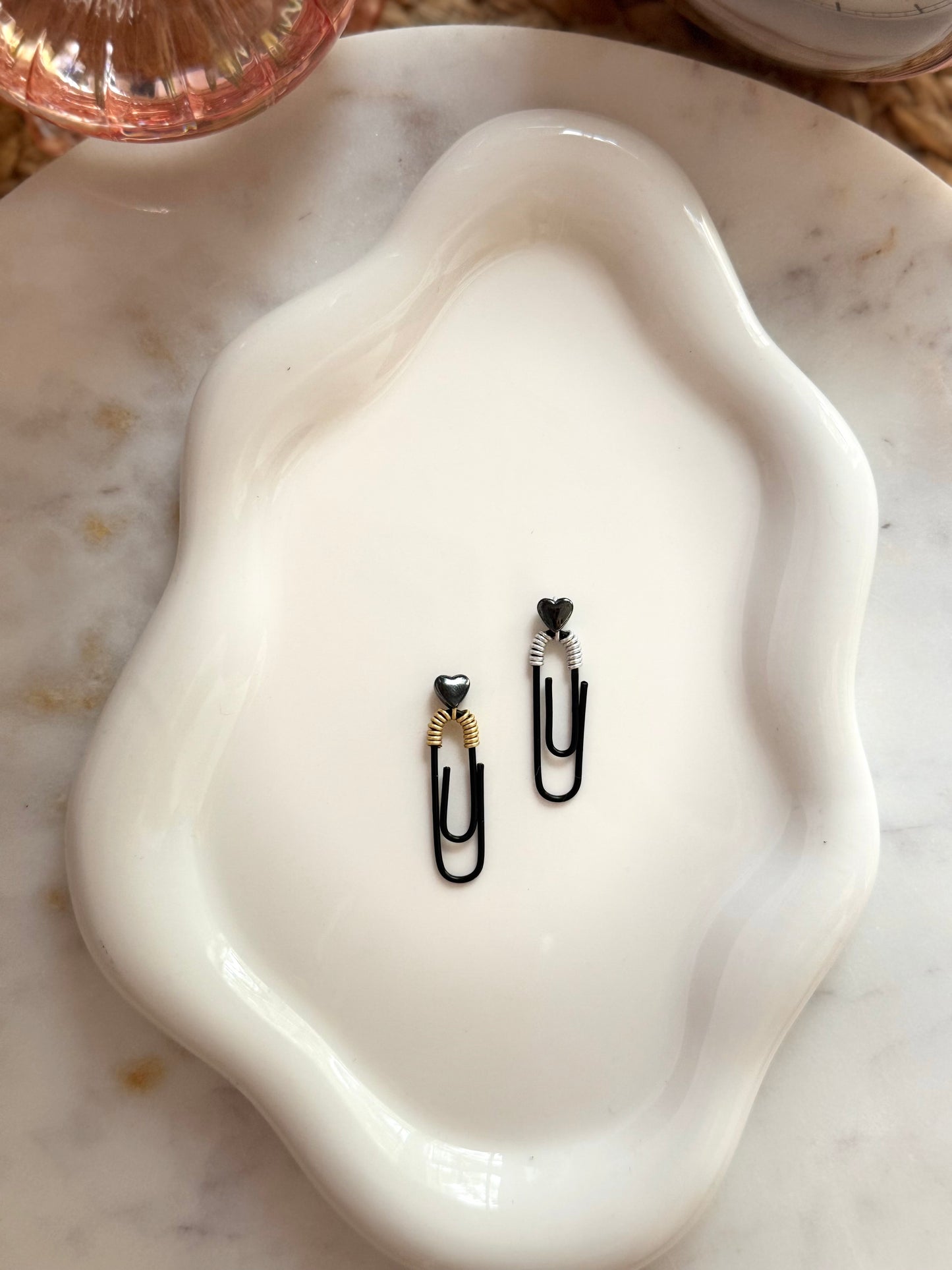 Tiny Noir Heart Paperclip