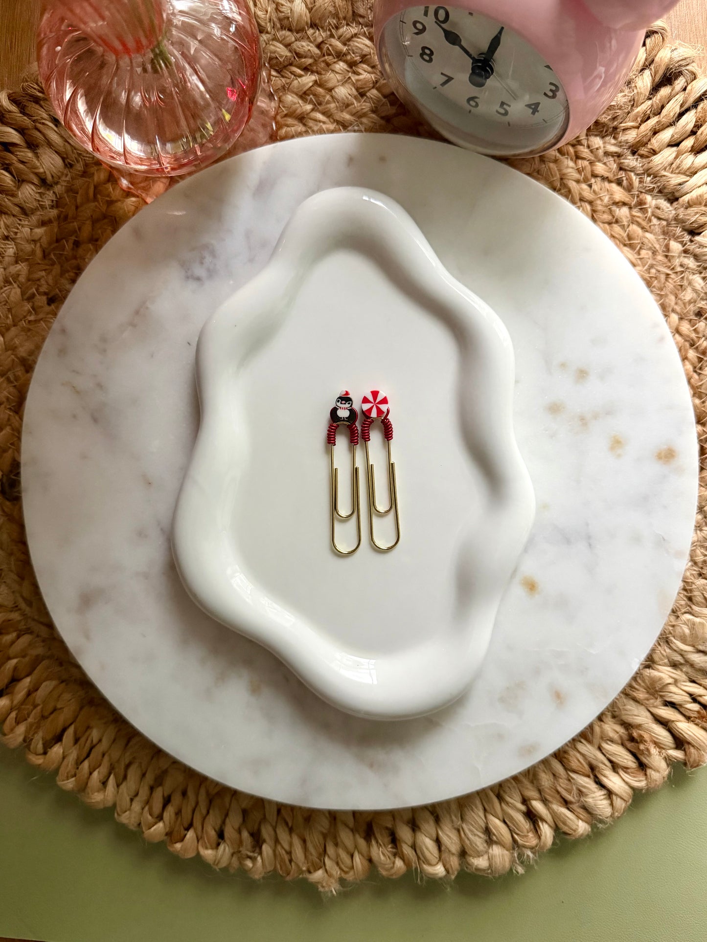 Xmas Penguin & Peppermint Clip 2pk