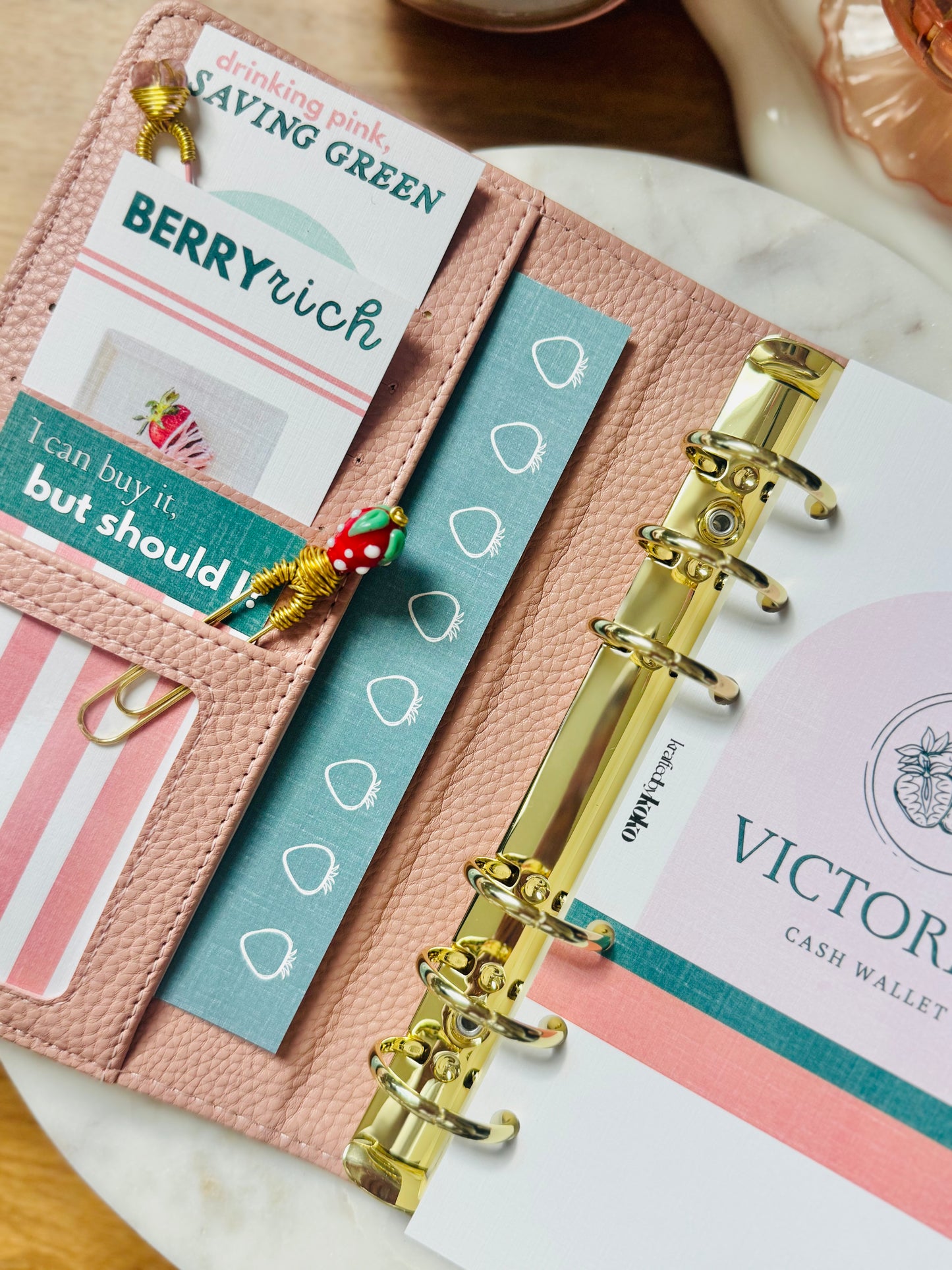 Strawberry Sweet Kream Linen Planner Kards