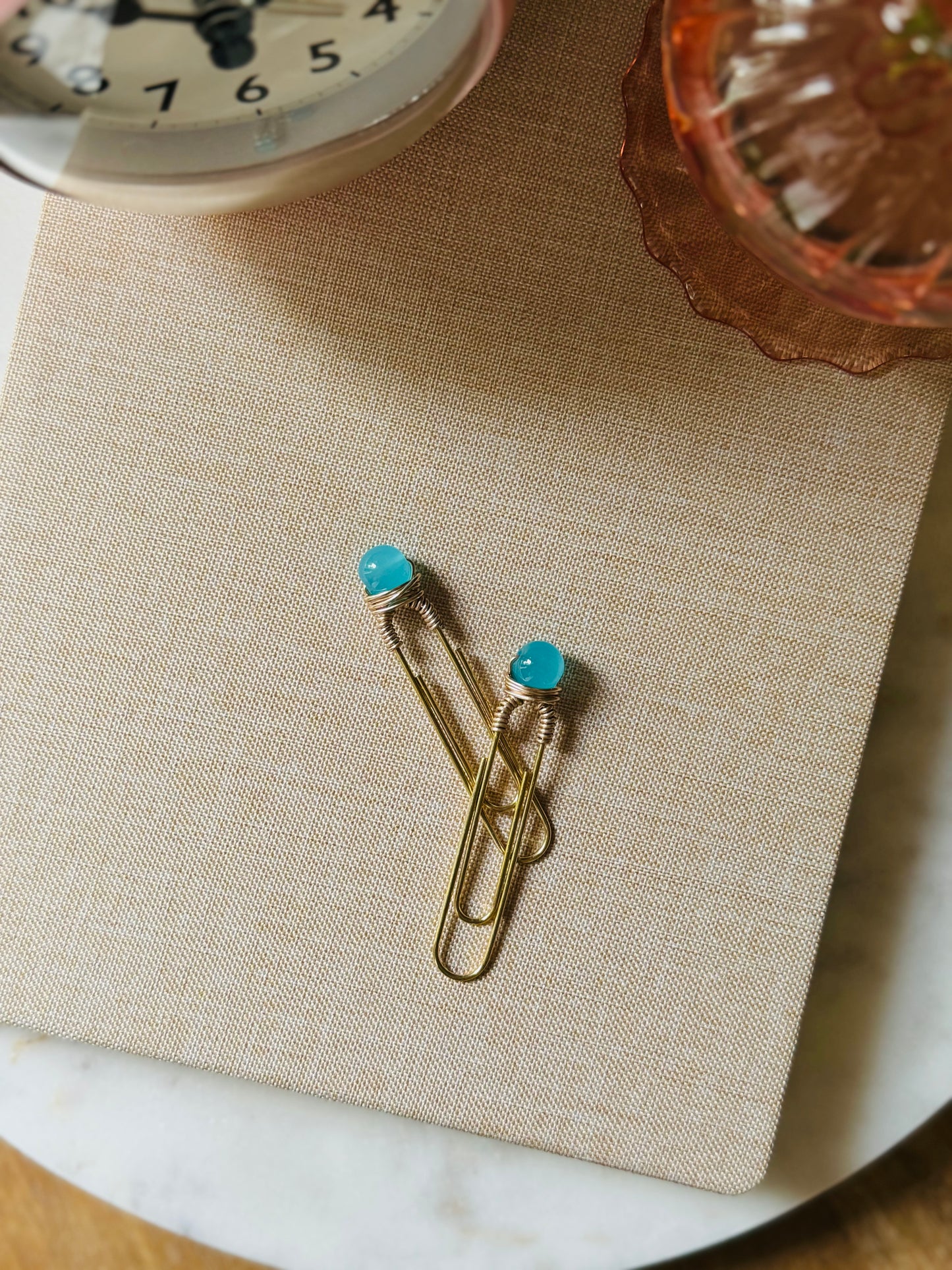 Sorbet Glass Bead Paperclip 2pk