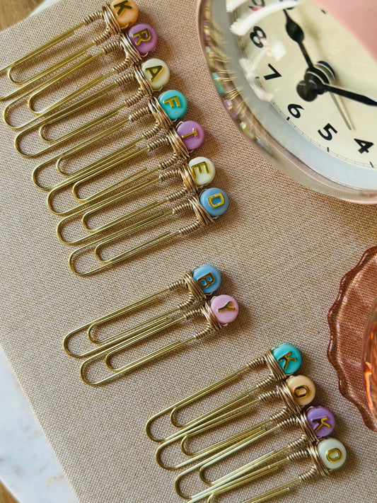 What's Your Initials?     Pastel Alphabet Bead Paperclip 2pk