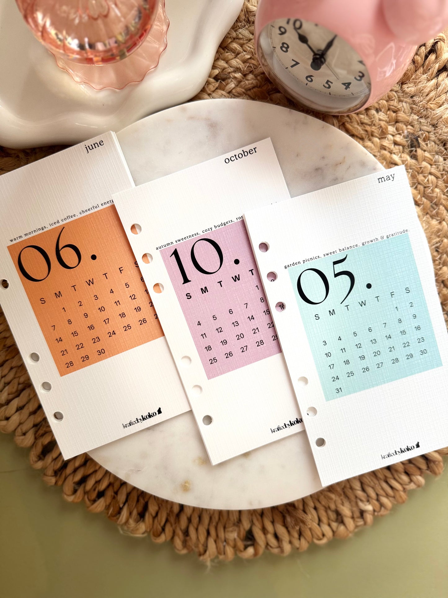 The Pretty Pastel Yearbook - Kalendar Overview