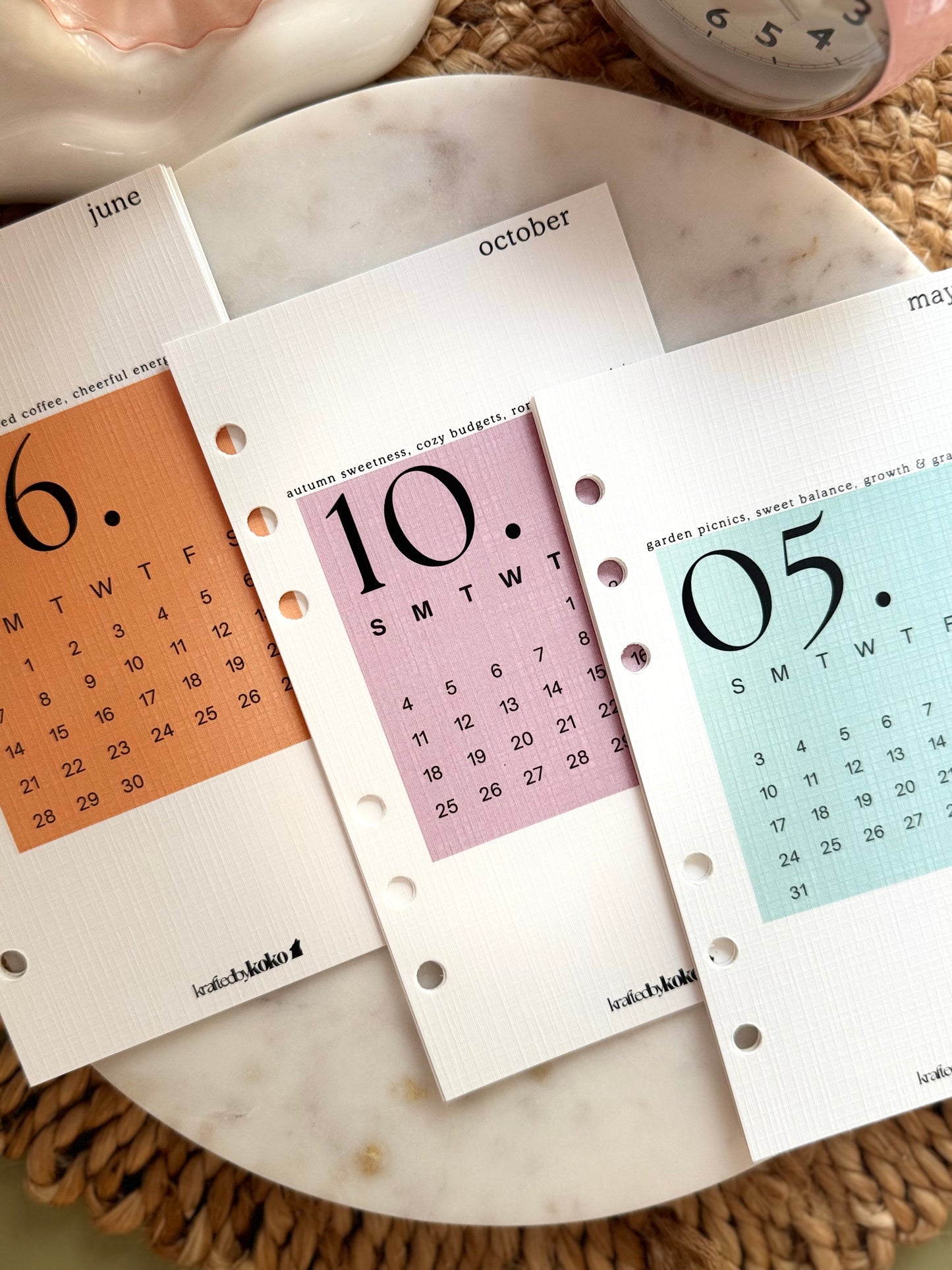 The Pretty Pastel Yearbook - Kalendar Overview