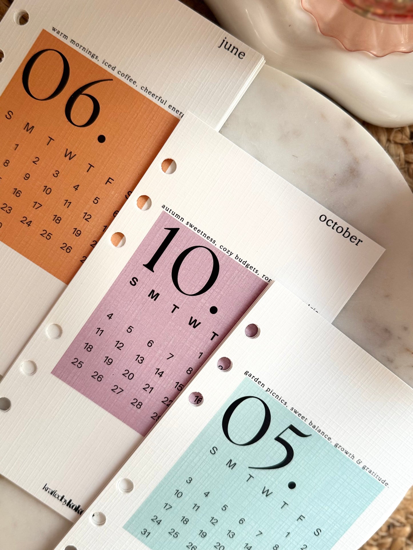 The Pretty Pastel Yearbook - Kalendar Overview