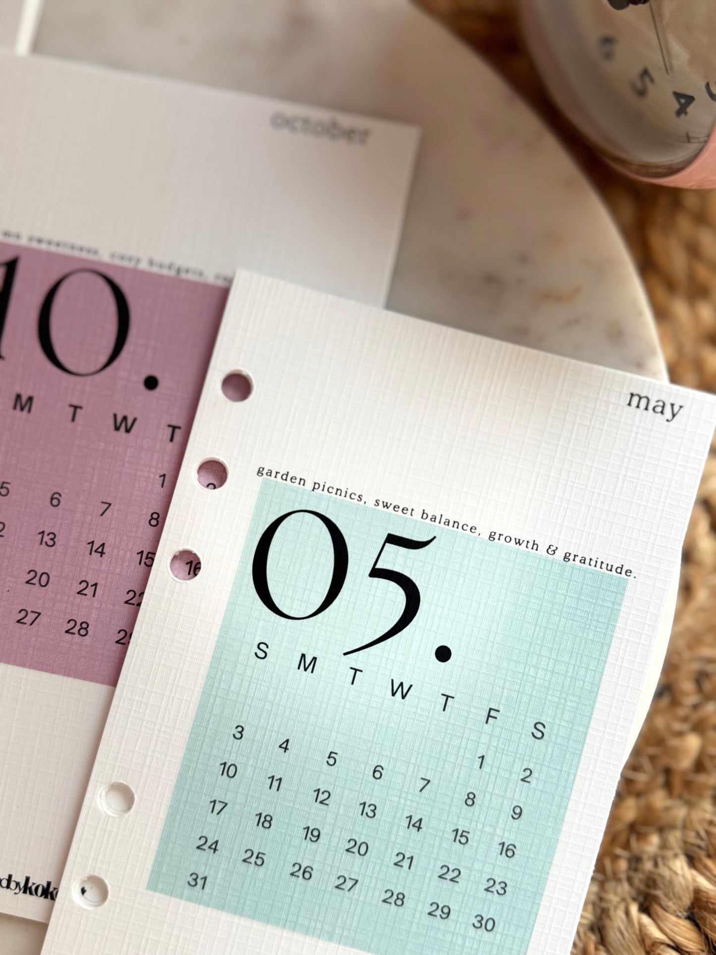 The Pretty Pastel Yearbook - Kalendar Overview