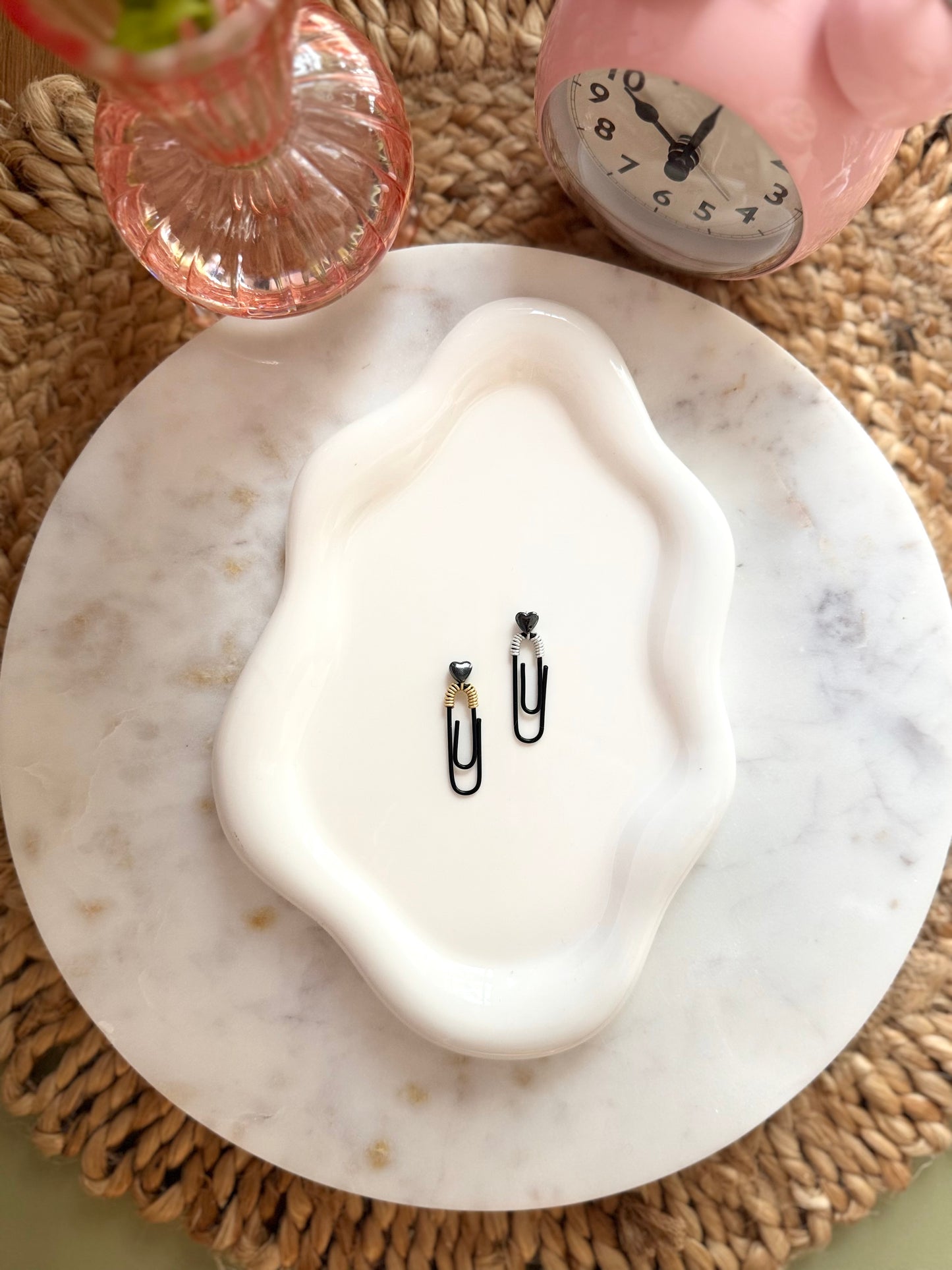 Tiny Noir Heart Paperclip