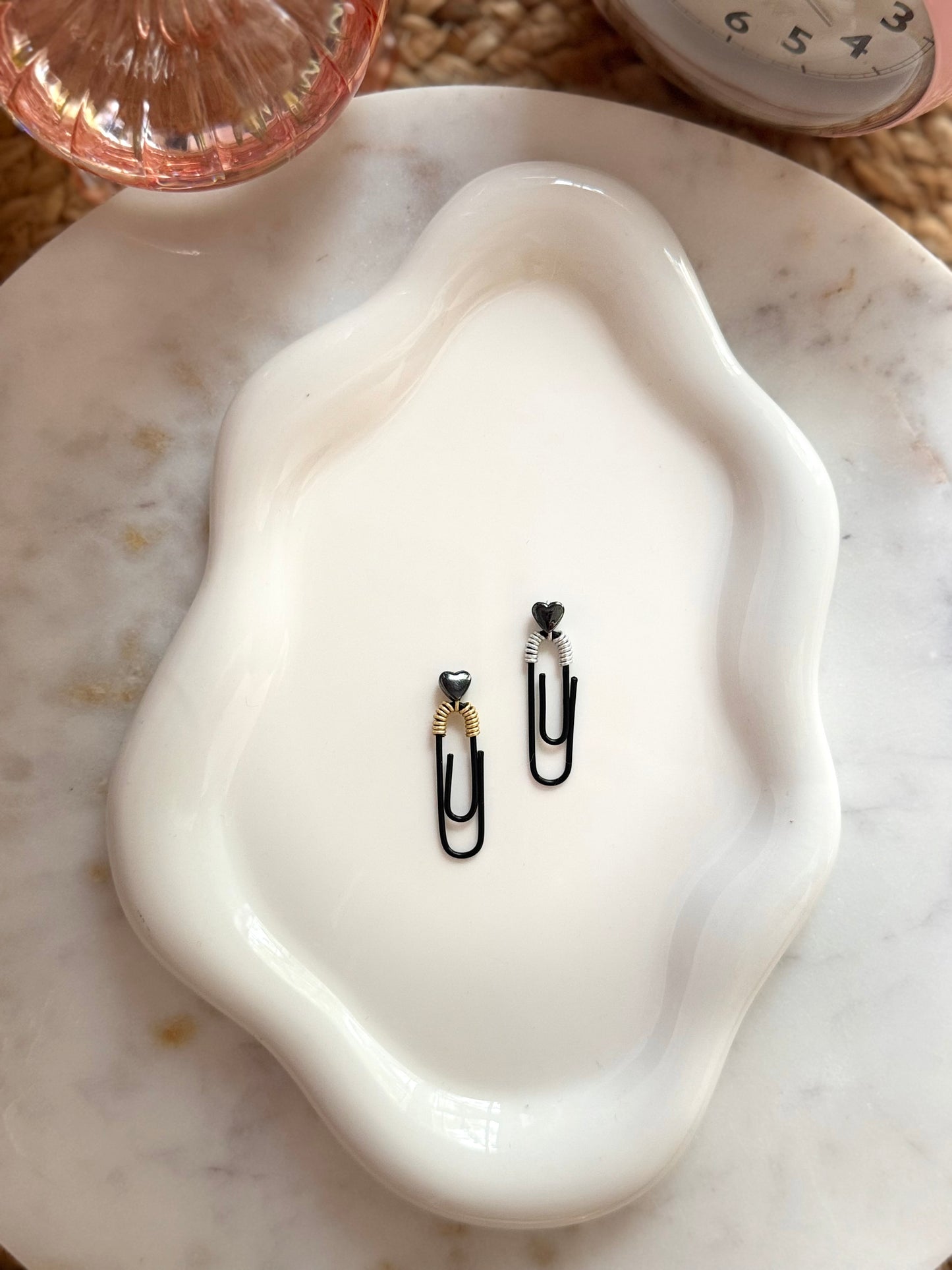 Tiny Noir Heart Paperclip