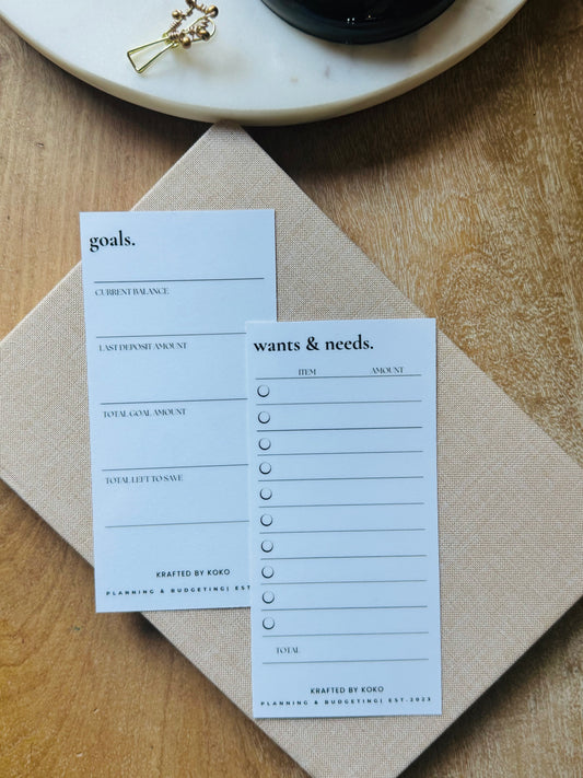 Wants & Needs Savings Tracker