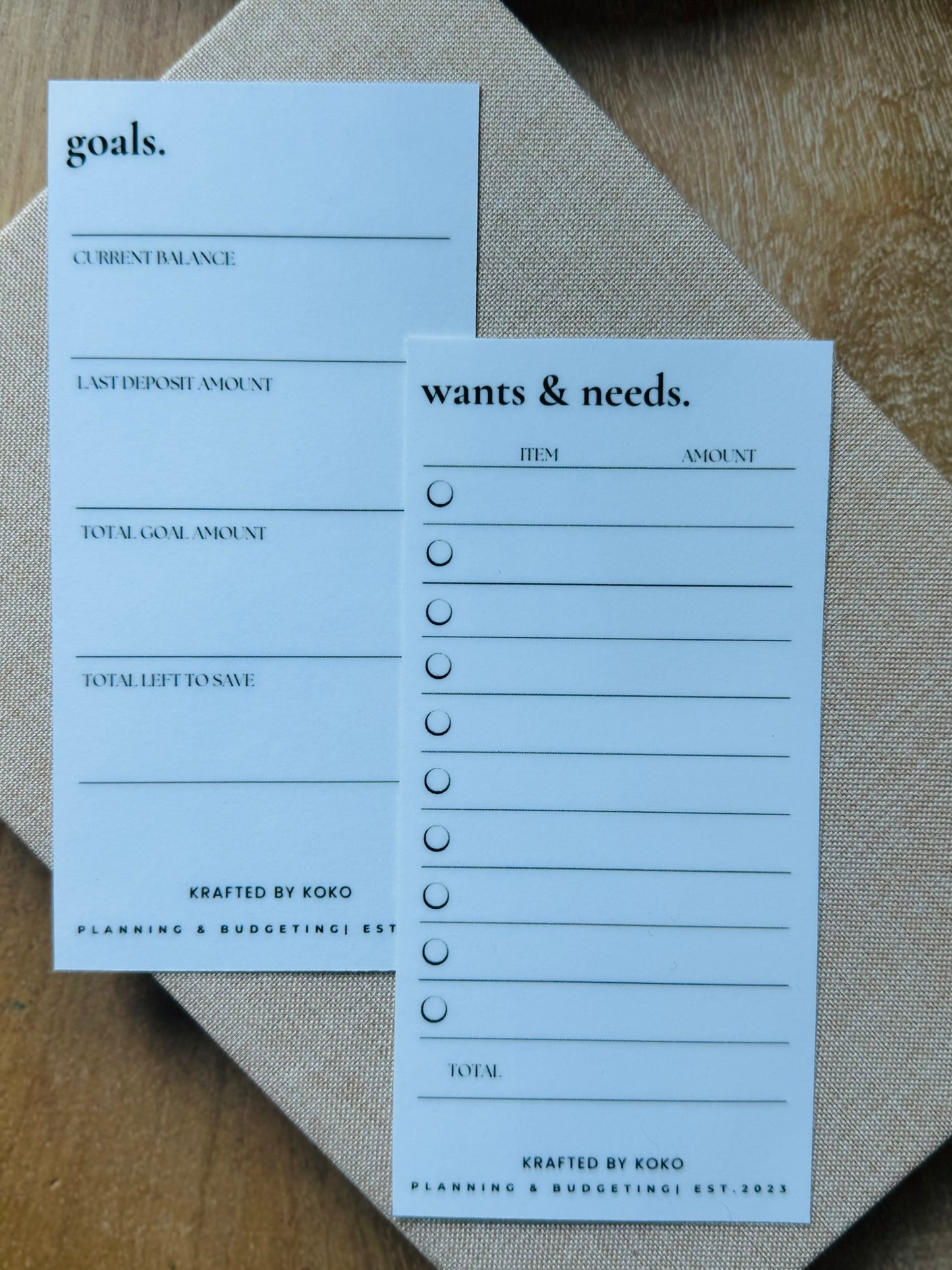 Wants & Needs Savings Tracker