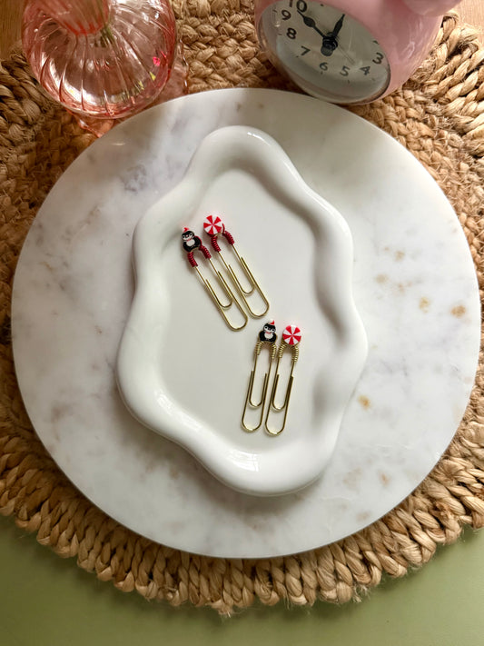 Xmas Penguin & Peppermint Clip 2pk