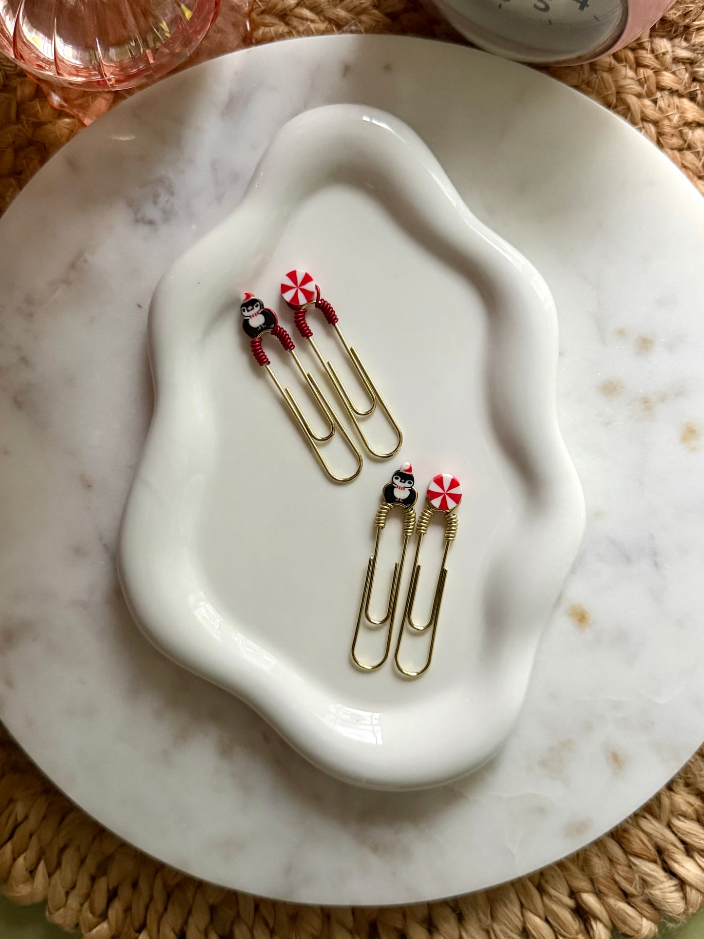 Xmas Penguin & Peppermint Clip 2pk