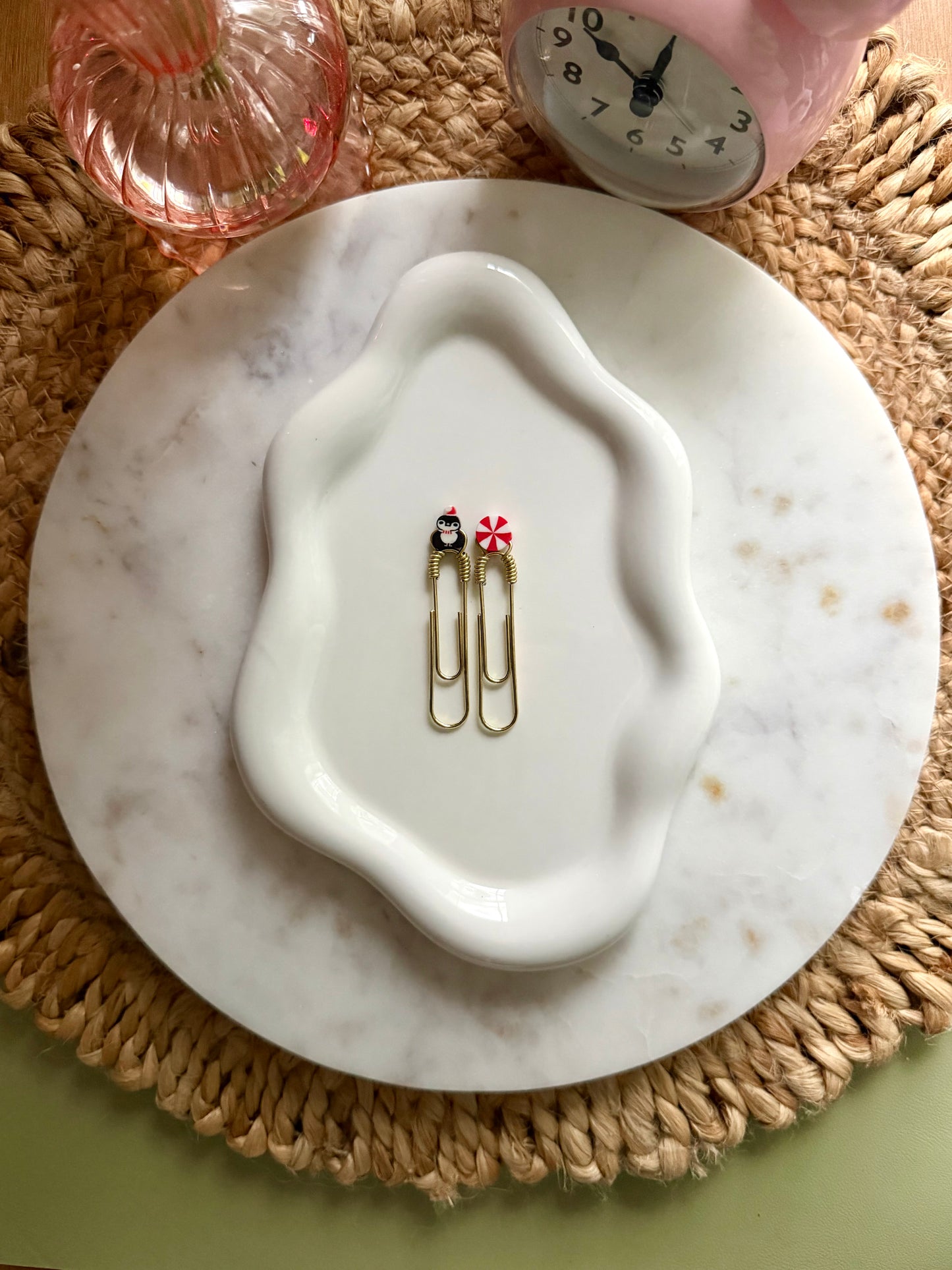 Xmas Penguin & Peppermint Clip 2pk